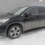 Пороги алюминиевые Slitkoff Optima Black черные Honda CR-V (2012-2017)