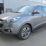 Пороги алюминиевые Slitkoff Optima Black черные Hyundai ix35 (2010-2015)