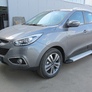 Пороги алюминиевые Slitkoff Optima Silver серебристые Hyundai ix35 (2010-2015)
