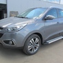 Пороги алюминиевые Luxe Black черные Hyundai ix35 (2010-2015)