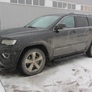 Пороги алюминиевые Slitkoff Optima Black черные Jeep Grand Cherokee (2011-2013)