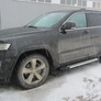 Пороги алюминиевые Luxe Black черные Jeep Grand Cherokee (2011-2013)