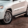 Пороги алюминиевые Luxe Silver серебристые Jeep Grand Cherokee (2011-2022)