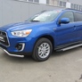 Пороги алюминиевые Luxe Black черные Mitsubishi ASX (2014-2016)