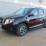 Пороги алюминиевые Slitkoff Optima Black черные Nissan Terrano (2014-2023)