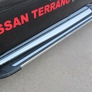 Пороги алюминиевые Luxe Black черные Nissan Terrano (2014-2023)