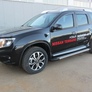Пороги алюминиевые Luxe Black черные Nissan Terrano (2014-2023)