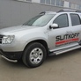 Пороги алюминиевые Luxe Silver серебристые Renault Duster (2011-2015)