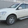 Пороги алюминиевые Slitkoff Optima Silver серебристые SsangYong Kyron (2005-2015)