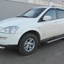 Пороги алюминиевые Luxe Black черные SsangYong Kyron (2005-2015)