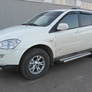 Пороги алюминиевые Luxe Silver серебристые SsangYong Kyron (2005-2015)