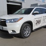 Пороги алюминиевые Slitkoff Optima Black черные Toyota Highlander (2014-2020)