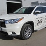 Пороги алюминиевые Slitkoff Optima Silver серебристые Toyota Highlander (2014-2020)