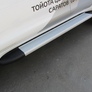 Пороги алюминиевые Slitkoff Optima Silver серебристые Toyota Land Cruiser Prado (2013-2017)