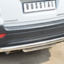 Защита заднего бампера d63 дуга - d42 дуга декор-паз RUSSTAL Chevrolet Captiva (2013-2016)