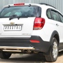 Защита заднего бампера d63 дуга - d42 дуга декор-паз RUSSTAL Chevrolet Captiva (2013-2016)
