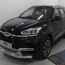 Пороги алюминиевые Slim Line Black для Chery Tiggo 8 (2020-2024)