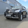 Защита переднего бампера d76+d57 двойная с профильной ЗК Chevrolet Trailblazer (2012-2020)