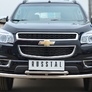 Защита переднего бампера d63 секции - d42 дуга RUSSTAL Chevrolet Trailblazer (2013-2019)