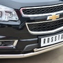 Защита переднего бампера d63 секции - d42 дуга RUSSTAL Chevrolet Trailblazer (2013-2019)