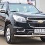 Защита переднего бампера d63 секции - d42 дуга RUSSTAL Chevrolet Trailblazer (2013-2019)