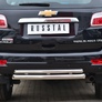 Защита заднего бампера d63 дуга - d42 дуга RUSSTAL Chevrolet Trailblazer (2013-2019)