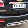 Защита заднего бампера d63 дуга - d42 дуга RUSSTAL Chevrolet Trailblazer (2013-2019)