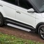 Пороги алюминиевые Silver Hyundai Creta (2016-2021)