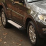 Пороги алюминиевые Silver new Mitsubishi Pajero IV (2006-2024)