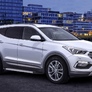 Пороги алюминиевые Silver new Hyundai Santa Fe Premium (2015-2016)