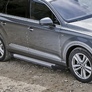 Пороги алюминиевые Silver new Audi Q7 (2015-2020)