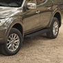 Пороги алюминиевые Black new Mitsubishi L200 (2006-2024)