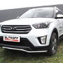 Защита переднего бампера d42 волна Hyundai Creta 4WD (2016-2021)