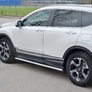 Пороги труба 120х60 овал с проступью RUSSTAL Honda CR-V (2017-2023)