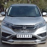 Защита переднего бампера d63 секции-75х42 дуга (дв. 2.0) RUSSTAL Honda CR-V (2015-2016)