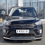 Защита переднего бампера d63 секция-d42 дуга RUSSTAL Hyundai Creta (2016-2021)