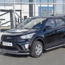 Защита переднего бампера d63 секция-75х42 дуга RUSSTAL Hyundai Creta (2016-2021)