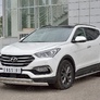 Защита переднего бампера 75х42 дуга-75х42 дуга RUSSTAL Hyundai Santa Fe Premium (2015-2017)