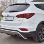 Защита заднего бампера d42 на под машину RUSSTAL Hyundai Santa Fe Premium (2015-2017)