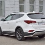 Защита заднего бампера уголки d63 секция RUSSTAL Hyundai Santa Fe Premium (2015-2017)