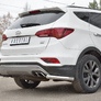 Защита заднего бампера уголки d63 секция RUSSTAL Hyundai Santa Fe Premium (2015-2017)