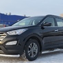 Пороги труба d76 с накладкой вариант 3 RUSSTAL Hyundai Santa Fe (2012-2015)