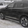 Пороги труба d42 секции вариант 1 RUSSTAL Hyundai Santa Fe (2018-2020)