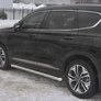 Пороги труба d63 секции вариант 1 RUSSTAL Hyundai Santa Fe (2018-2020)