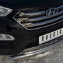 Защита переднего бампера d63х42 дуга RUSSTAL Hyundai Santa Fe (2012-2015)