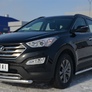 Защита переднего бампера d63х42 дуга RUSSTAL Hyundai Santa Fe (2012-2015)