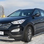 Защита переднего бампера 75х42/75х42 овал RUSSTAL Hyundai Santa Fe (2012-2015)