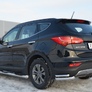 Защита заднего бампера уголки d63х42 RUSSTAL Hyundai Santa Fe (2012-2015)