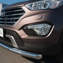Защита переднего бампера d63 секции RUSSTAL Hyundai Santa Fe Grand (2014-2015)