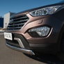 Защита переднего бампера d75х42 дуга RUSSTAL Hyundai Santa Fe Grand (2014-2015)